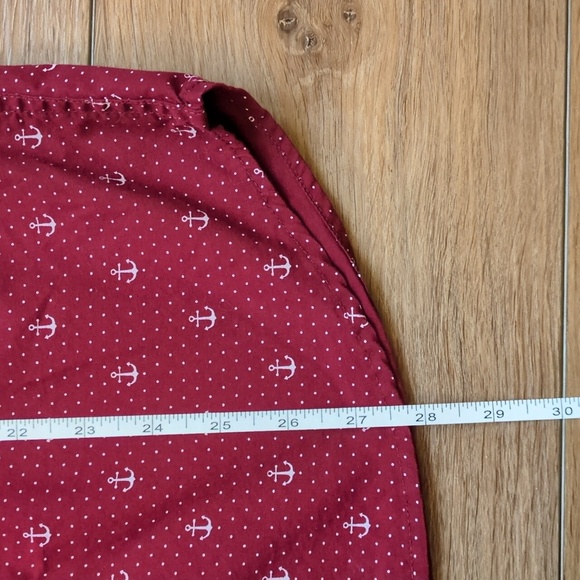 Gentlemen's‎ Outfitters Anchor Polka Dot Short Sleeve Button Down Shirt Maroon L - Picture 7 of 9